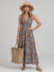 Marisela | Ärmelloses Midikleid mit Paisley-Print – Geblümt