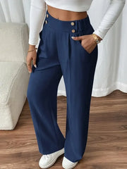 Ashlena - Soft-Touch High-Waist-Hose – Dunkelblau