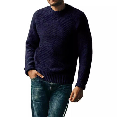 Herren Pullover Pullover Winter Casual Farbe Runde Hals gestrickt Top Kleidung