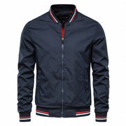 Sebastian | Lässige Herren-Bomberjacke Mit Kontrast-Rippdetails – Marineblau