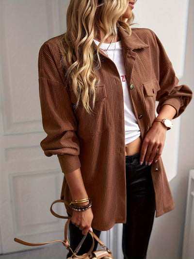 Weiche Cordjacke mit Kragen für Damen