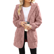 Zinnabelle - flauschige Kapuzenstrickjacke – Rosa