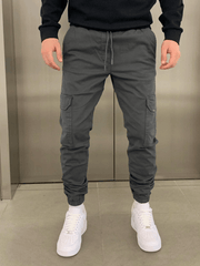Herren Stretch Cargo Jogger Hose – Grau