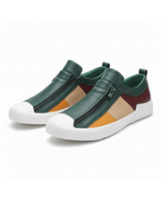 Felix | Herren Leder Slip-Ons in zeitloser Silhouette – Green White