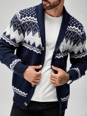 Joren - strukturierter Strickblazer – Blau