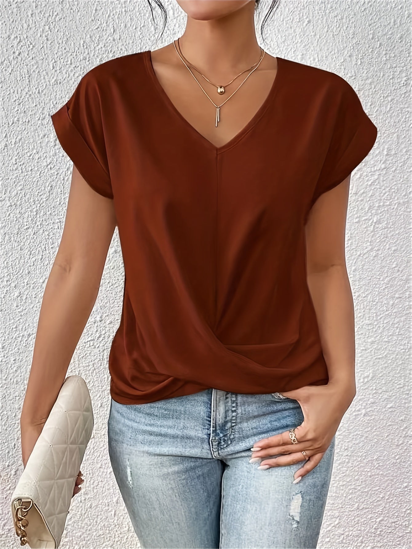 Chloé | Lässiges T-Shirt mit weichem V-Ausschnitt