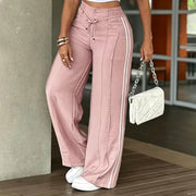 Valerique - Weite Sporthose mit Seitenstreifen – Rosa