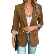 Celenya - Klassischer Blazer mit hochgekrempelten Ärmeln – Braun