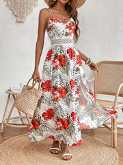 Paula | Blumen Maxikleid Boho Eleganter Stil – Red