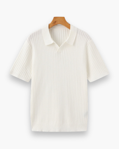 Herren Elegantes Geripptes Poloshirt | Klassisch