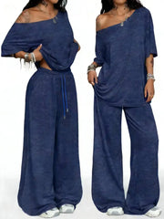 Kaeloria - Komfortables Loungewear-Set – Marineblau