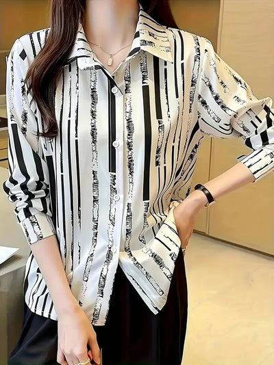 Kiara | Lässige gestreifte Knopfleisten-Bluse