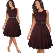 Shawnee - Ärmelloses Spitzenkleid mit elegantem Look – Weinrot