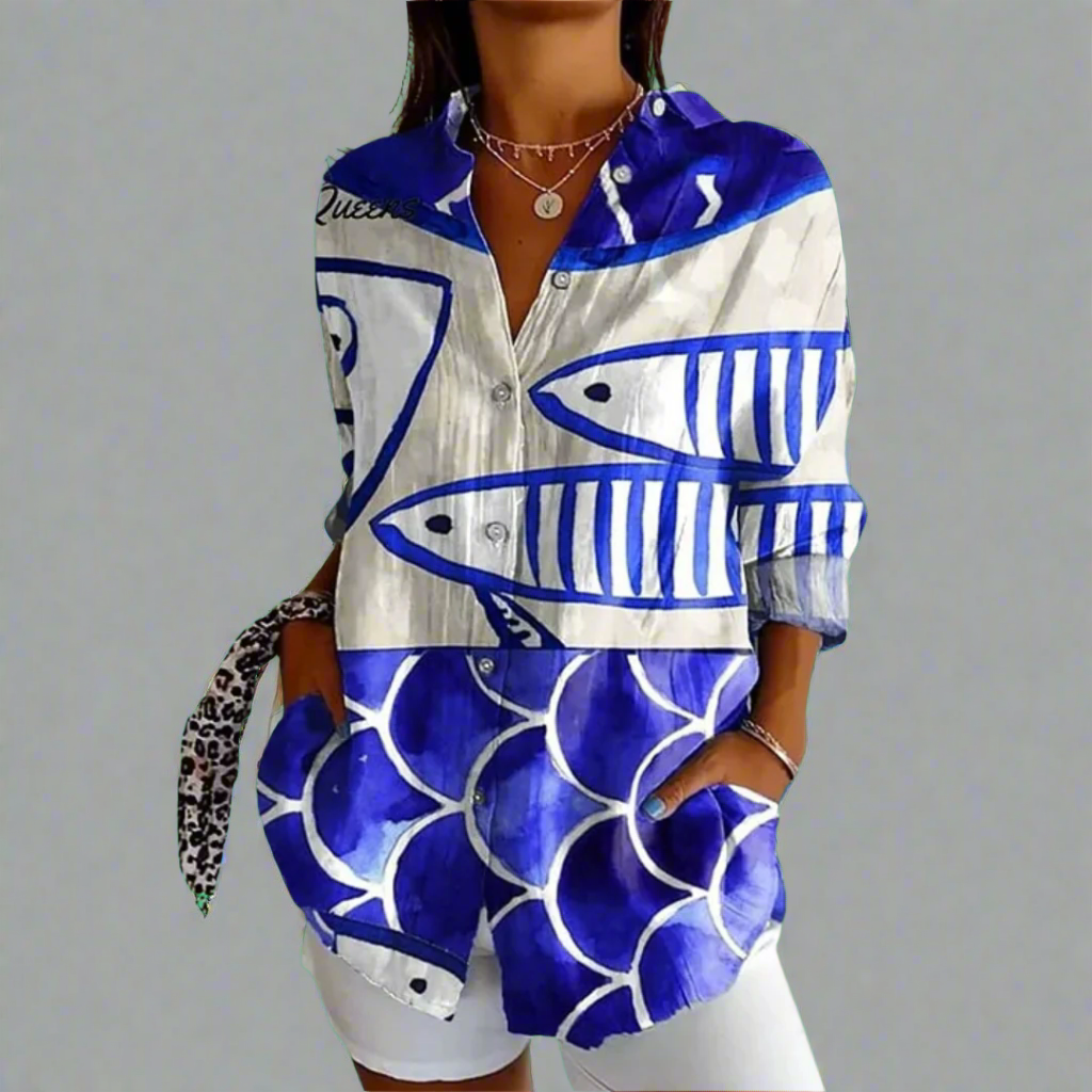 Delia | Vintage Bluse aus Premiumstoff mit handgefertigten Details