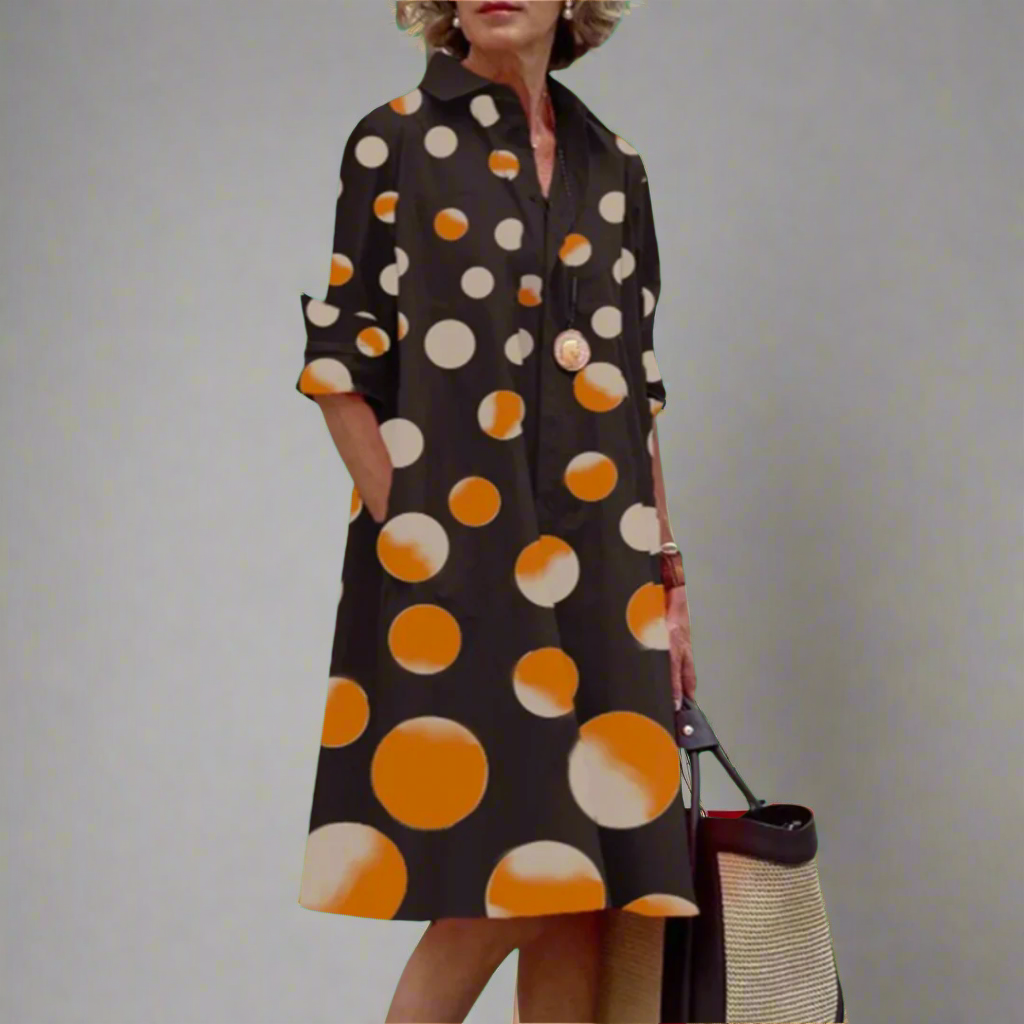 Eike | Handgefertigtes Premium-Midikleid mit Polka-Dots