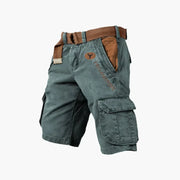 Jeroox | Kurze Herrenhose mit Cargo-Taschen – Blau
