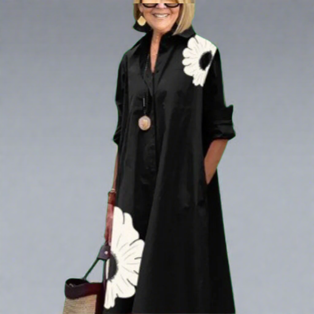 Christiana | Elegantes Langarmkleid mit Tasche