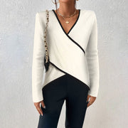 Arceline - Weicher V-Ausschnitt-Pullover – Weiß