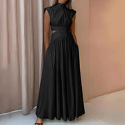 Isabella - Schickes ärmelloses Kleid – Schwarz