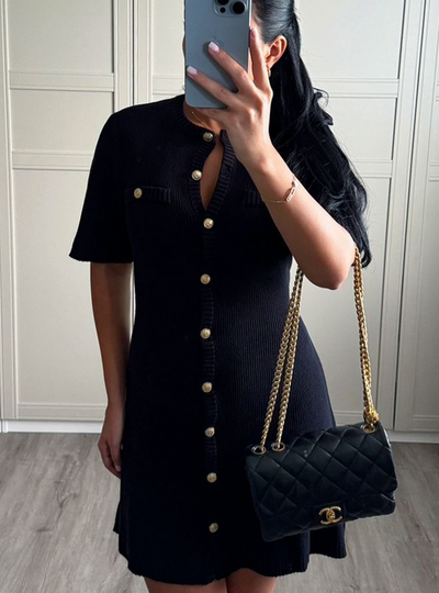 Zavanna - Kurzärmliges Wollkleid mit Strickmuster