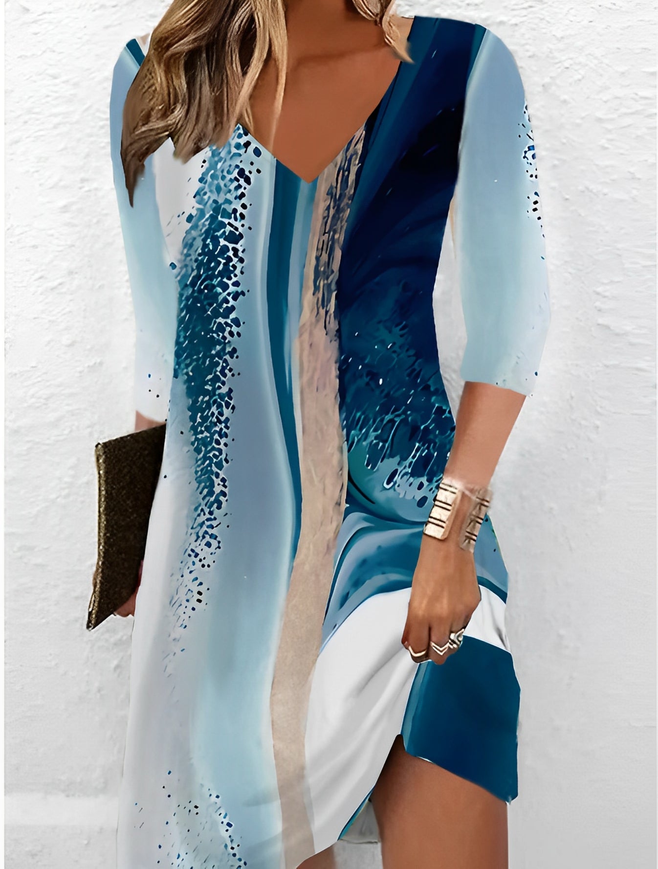 Wanda - Lässiges Kleid mit V-Ausschnitt und Print