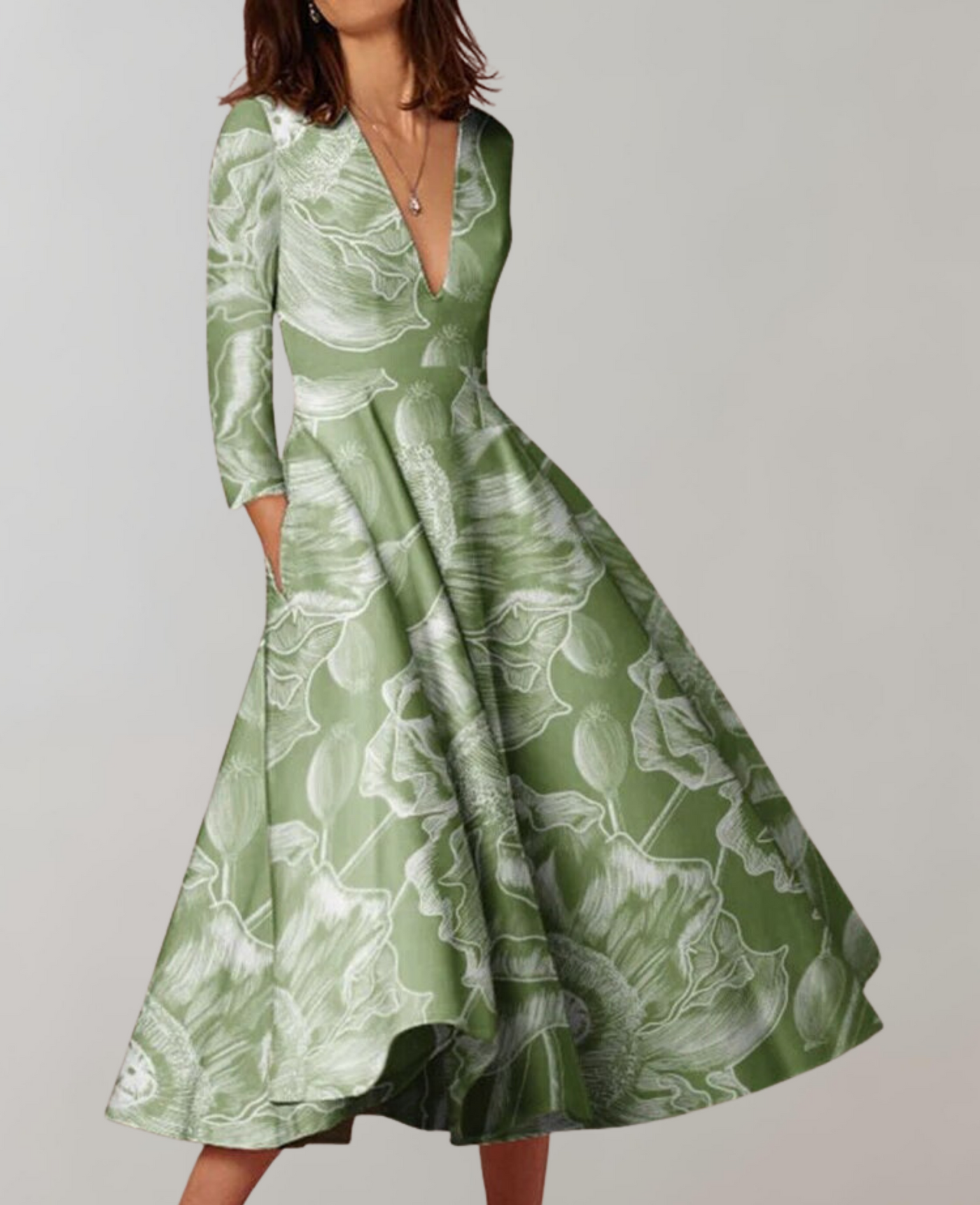 Aisha - Fließender Saum Maxi Kleid Damen Freizeit