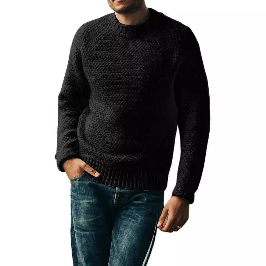 Herren Pullover Pullover Winter Casual Farbe Runde Hals gestrickt Top Kleidung