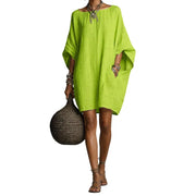 Sabina - Schulterfreies Midikleid mit weicher Haptik – Grün