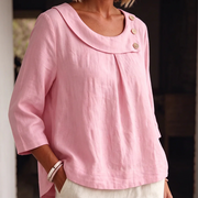 Brionelle - Bluse aus Leinen mit weichem Griff – Rosa