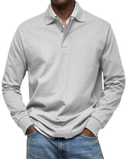 Sommerfeld | Langarm-Poloshirt für Herren (1 kaufen – 1 GRATIS dazu) – Weiß