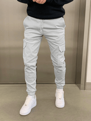 Herren Stretch Cargo Jogger Hose – Hellsgrau