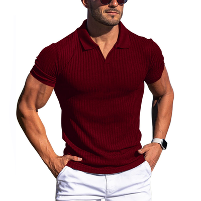 Johan Ribbed Polo mit Kurzarm