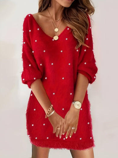 Antigone | Elegantes Blusen-Kleid mit V-Ausschnitt