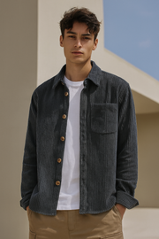 Raphael | Cordhemd – marineblau