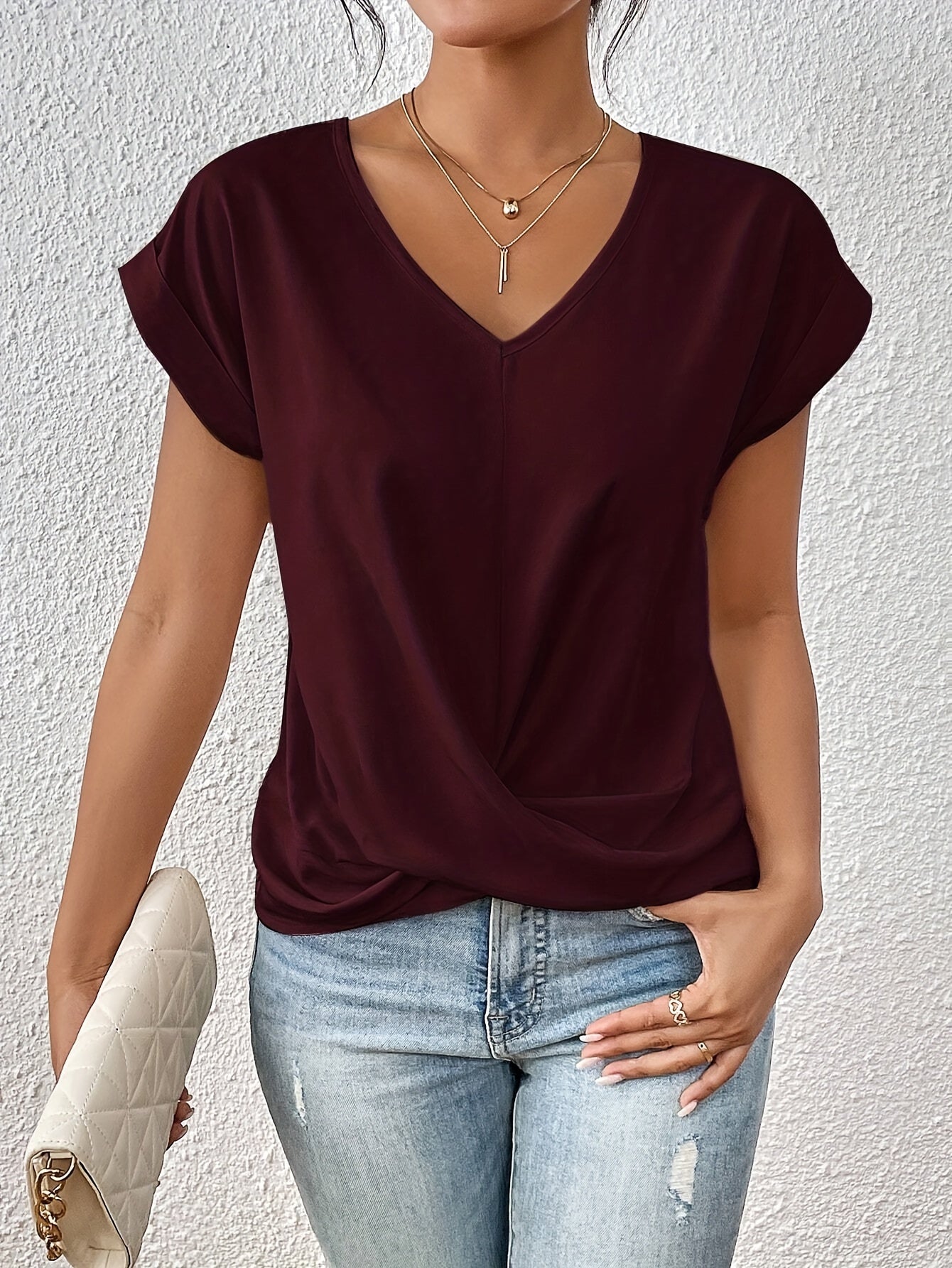 Chloé | Lässiges T-Shirt mit weichem V-Ausschnitt