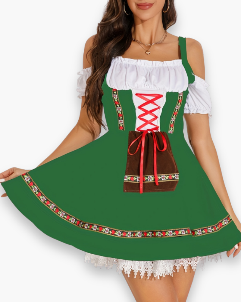 Damen Dirndl Kleid für Festliche Anlässe | Traditionelles Trachten Outfit fürs Oktoberfest