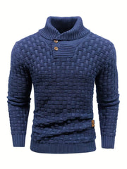 Nevan - Strukturierter Strickpullover – Blau