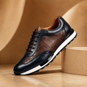 Harvic - Gepolsterte Sneaker – Schwarz & Cognac