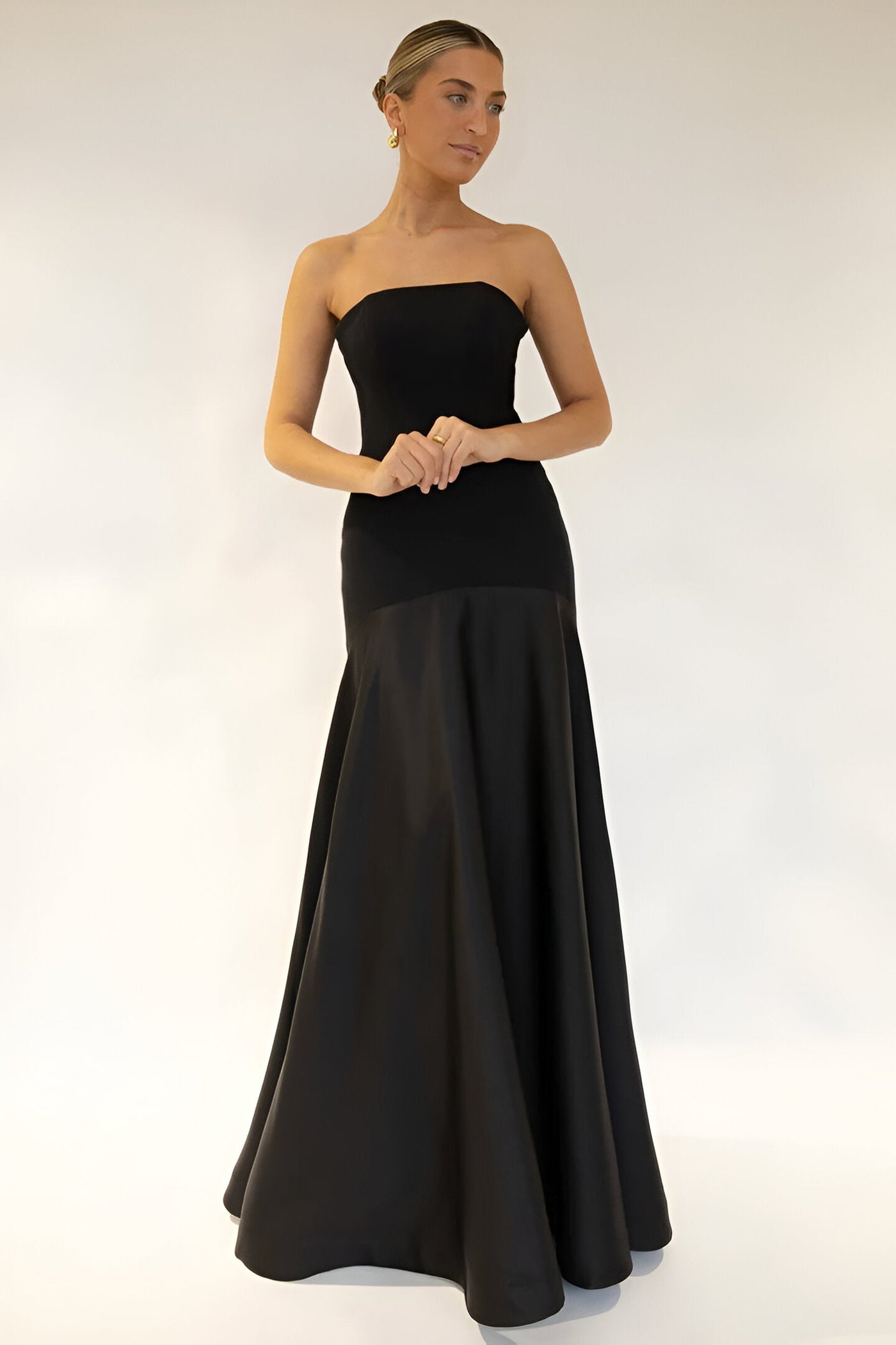 Anastasie | Sexy Luxus Patchwork Trägerloses Maxikleid