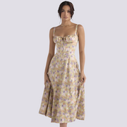 Marley - Lockeres Blumenkleid – Khaki