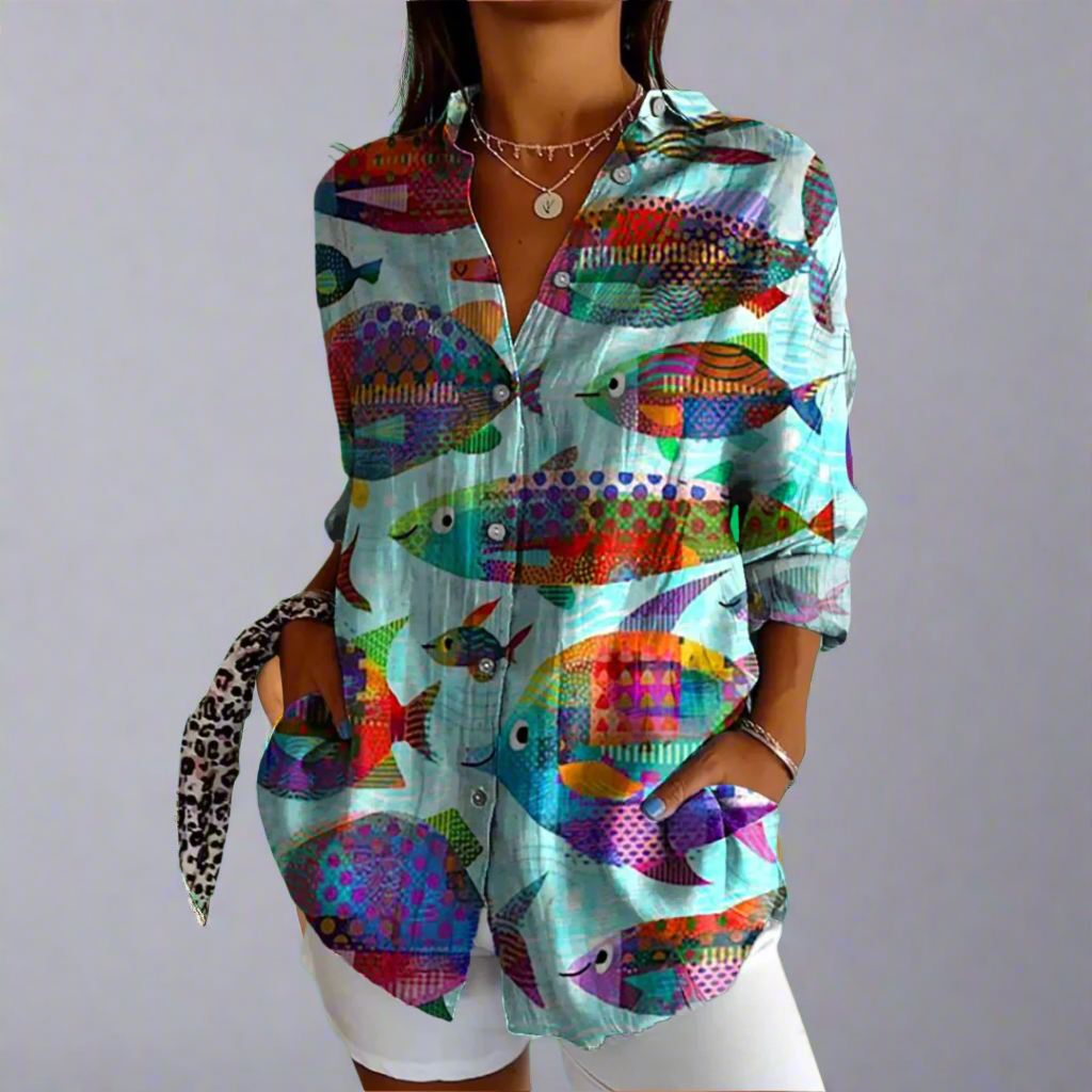 Delia | Vintage Bluse aus Premiumstoff mit handgefertigten Details