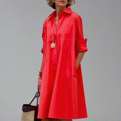 Christiana | Elegantes Langarmkleid mit Tasche