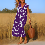 Tallisia - Midikleid mit V-Ausschnitt und weichem Griff – Lila