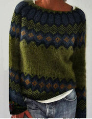 Sophie | Entspannter Strickpullover mit Rundhalsausschnitt – Grün