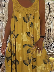 Ariadne - Elegantes Shiftkleid mit Blumenprint – Gelb