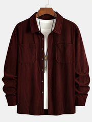 Halewick - Hochwertige Utility-Hemdjacke – Dunkelrot