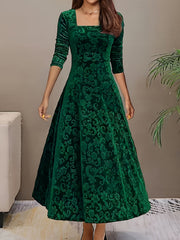 Marlene | Samtkleid Damen elegant & stylisch für Urlaub – Grün