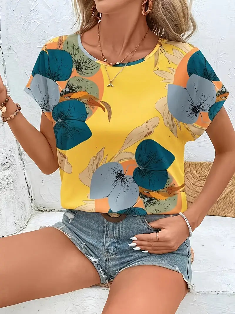 Chiara | Elegante Vintage-Bluse mit Blumenmuster