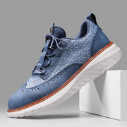 Maximilian | Stilvolle Brogue Leder Sneakers für Herren – Blau