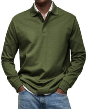 Sommerfeld | Langarm-Poloshirt für Herren (1 kaufen – 1 GRATIS dazu) – Olivgrün